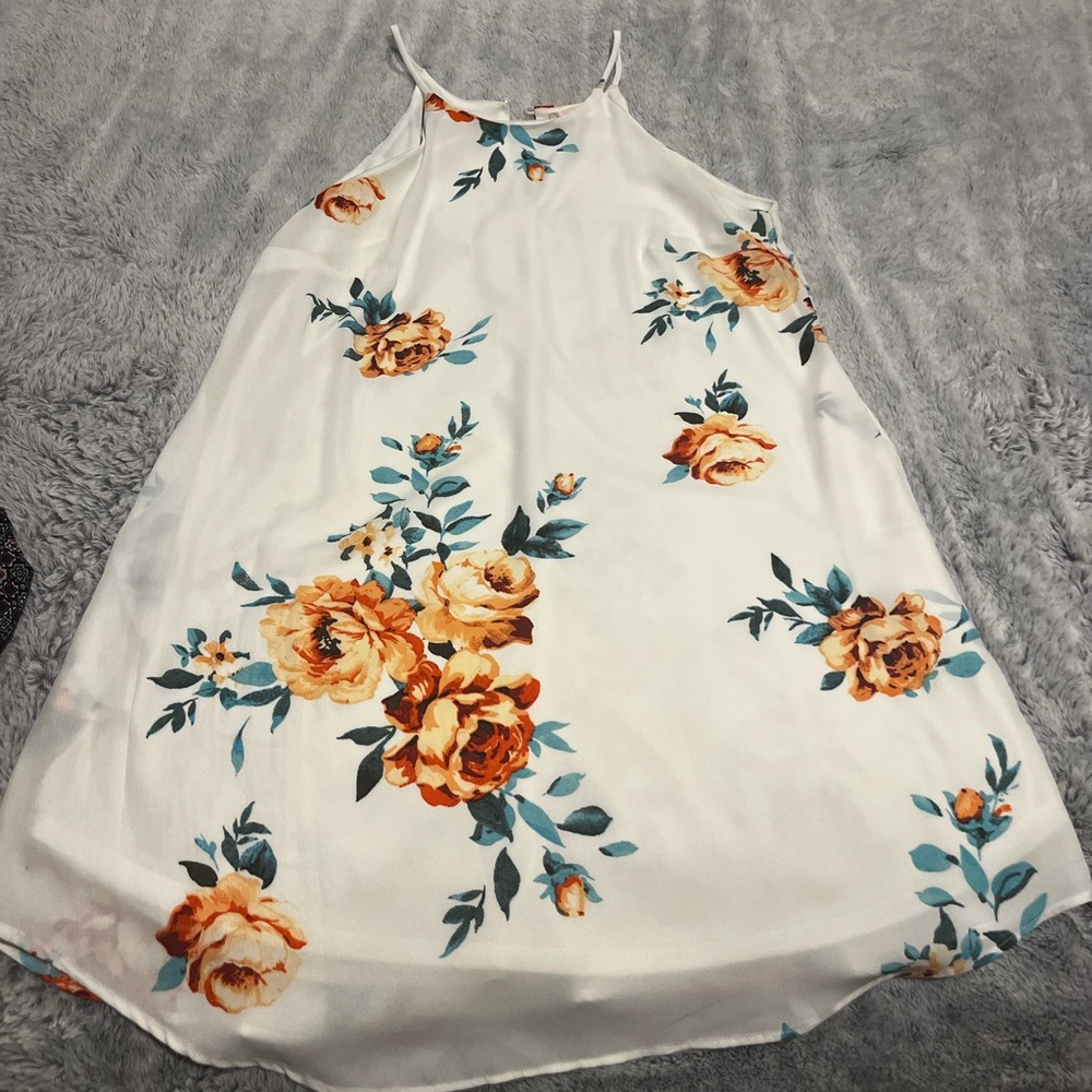 floral spaghetti strap dress